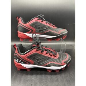 Boombah Viper Baseball Softball Molded Cleats Black Red Mens Size 6.5